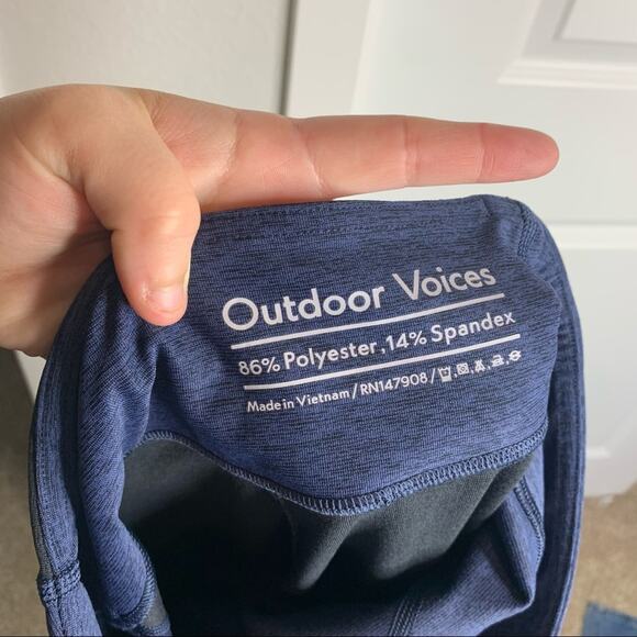 Outdoor Voices Cropped Navy Heathered Colorblock Leggings Size XS - Picture 6 of 6